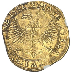 Besançon (ville de), au nom de Charles V. Double pistole 158Z (1582), Besançon.
