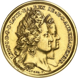 Lorraine (Duchy of), Leopold I (1690-1729). Médaille d'Or, birth of Louis de Lorraine, heir presumptive of Lorraine and Bar on January 28, 1704, by Mauger 1704, Paris.