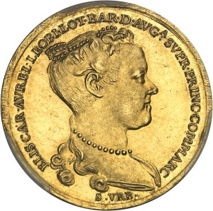 Lorraine (Duchy of), François III (1729-1737). Médaille d'Or, Élisabeth-Charlotte d'Orléans duchesse douairière receives the principality of Commercy, by Saint-Urbain 1737, Nancy.