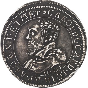 Alsace, évêchés de Strasbourg et Metz, Charles de Lorraine (1593-1607). Teston ou tiers de thaler 1605, Strasbourg.