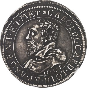 Alsace, bishoprics of Strasbourg and Metz, Charles de Lorraine (1593-1607). Teston ou tiers de thaler 1605, Strasbourg.