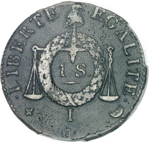 Convention (1792-1795). Sol à la balance FRANÇOISE, without Gregorian year An II (1794), I, Limoges.
