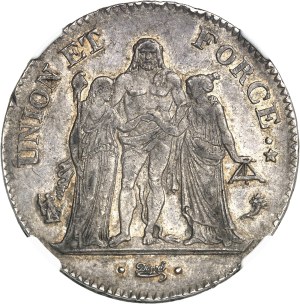 Directoire (1795-1799). 5 francs Union et Force An 4 (1795), A, Paris.