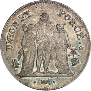 Directoire (1795-1799). 5 francs Union et Force An 6/5 (1797), L, Bayonne.