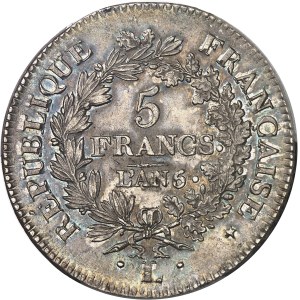 Directoire (1795-1799). 5 francs Union et Force An 6/5 (1797), L, Bayonne.