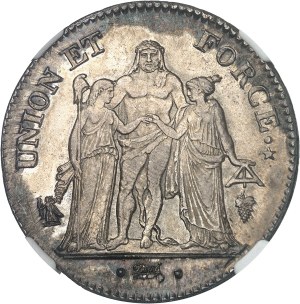 Consulate (1799-1804). 5 francs Union et Force An 8 (1800), Q, Perpignan.