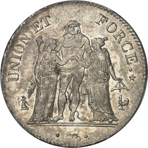 Consulate (1799-1804). 5 francs Union et Force An 11 (1803), A, Paris.