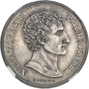 Consulat (1799-1804). Essai de 5 francs, Concours de l’An XI, par H. Auguste (Frappe spéciale) An XI (1802) [frappe postérieure], Paris.