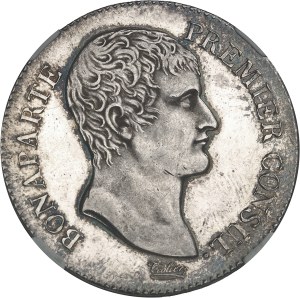Consulate (1799-1804). 5 francs Bonaparte, aspect Flan bruni (PROOFLIKE) An XI (1803), A, Paris.