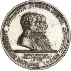 Consulat (1799-1804). Médaille, pose de la première pierre de la colonne départementale (Place Vendôme), par Gatteaux An VIII (1800), Paris.