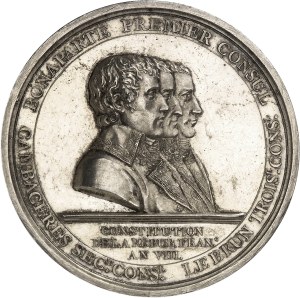 Consulate (1799-1804). Medal, laying the foundation stone for the departmental column (Place Vendôme), by Gatteaux An VIII (1800), Paris.