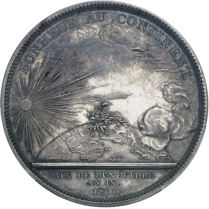 Consulat (1799-1804). Médaille, Paix de Lunéville, par Droz, Frappe spéciale (SP) An IX - 1801, Paris.