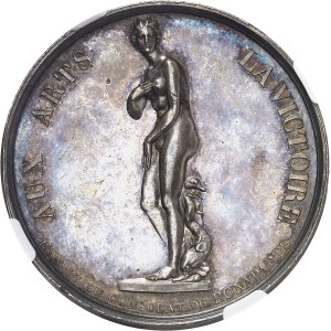 Consulat (1799-1804). Médaille, visite de Napoléon au Muséum avec la Vénus de Médicis, par Jeuffroy An IV - 1803, Paris.