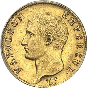 Premier Empire / Napoléon Ier (1804-1814). 20 francs tête nue, calendrier révolutionnaire An 13 (1805), A, Paris.