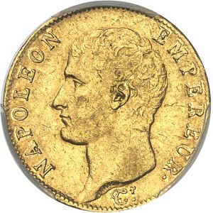 Premier Empire / Napoléon Ier (1804-1814). 20 francs tête nue, calendrier révolutionnaire An 13 (1805), I, Limoges.
