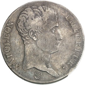 Premier Empire / Napoléon Ier (1804-1814). 5 francs tête nue, calendrier révolutionnaire An 14 (1805), K, Bordeaux.