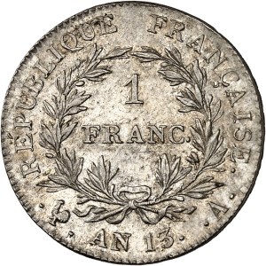 First Empire / Napoleon I (1804-1814). 1 franc revolutionary calendar Year 13 (1805), A, Paris.