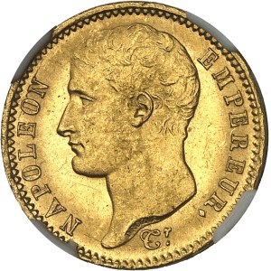 Premier Empire / Napoléon Ier (1804-1814). 20 francs type transitoire, grosse tête 1807, A, Paris.