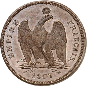 Premier Empire / Napoléon Ier (1804-1814). Essai en bronze au module de 100 francs 1807 par Vassallo 1807, Gênes.