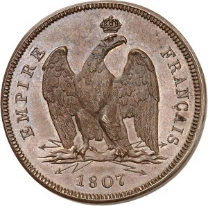 First Empire / Napoleon I (1804-1814). Bronze trial in the module of 100 francs 1807 by Vassallo 1807, Genoa.