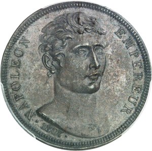 First Empire / Napoleon I (1804-1814). Single-sided bronze obverse of the 100 francs 1807 by Vassallo, Frappe spéciale (SP) 1807, Genoa.