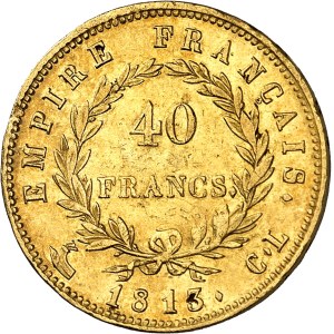 Premier Empire / Napoléon Ier (1804-1814). 40 francs Empire 1813, CL, Gênes.