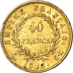 First Empire / Napoleon I (1804-1814). 40 francs Empire 1813, CL, Gênes.