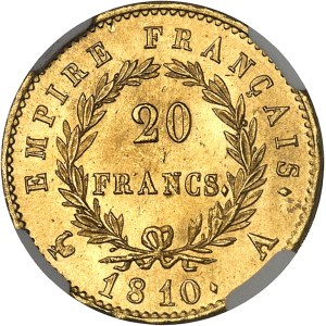 Premier Empire / Napoléon Ier (1804-1814). 20 francs Empire 1810, A, Paris.