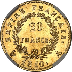 Premier Empire / Napoléon Ier (1804-1814). 20 francs Empire 1810, A, Paris.