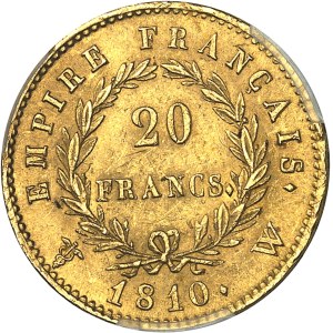 Premier Empire / Napoléon Ier (1804-1814). 20 francs Empire 1810, W, Lille.