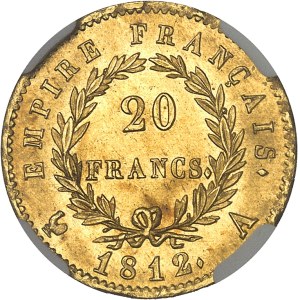 Premier Empire / Napoléon Ier (1804-1814). 20 francs Empire 1812, A, Paris.