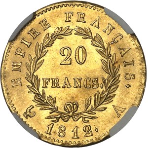 Premier Empire / Napoléon Ier (1804-1814). 20 francs Empire 1812, A, Paris.