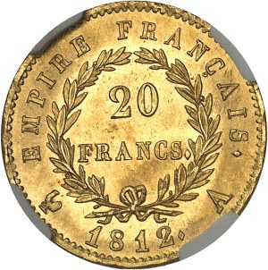 First Empire / Napoleon I (1804-1814). 20 francs Empire 1812, A, Paris.