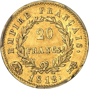 First Empire / Napoleon I (1804-1814). 20 francs Empire 1812, crowned R, Rome.
