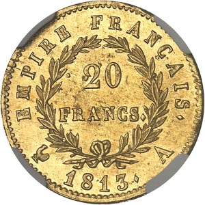 First Empire / Napoleon I (1804-1814). 20 francs Empire 1813, A, Paris.