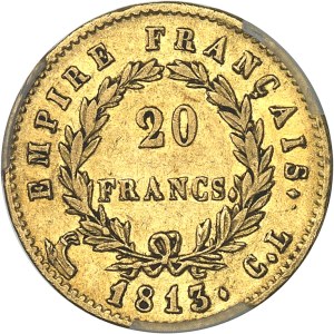 First Empire / Napoleon I (1804-1814). 20 francs Empire 1813, CL, Gênes.