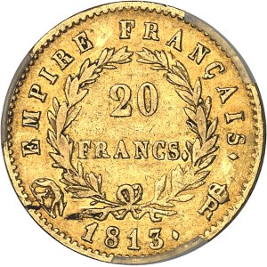 Premier Empire / Napoléon Ier (1804-1814). 20 francs Empire 1813, R couronnée, Rome.