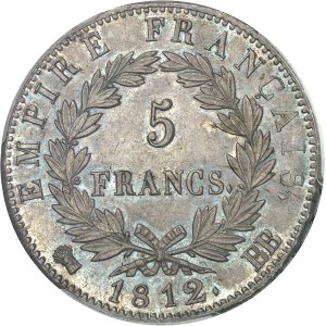 Premier Empire / Napoléon Ier (1804-1814). 5 francs Empire 1812, BB, Strasbourg.