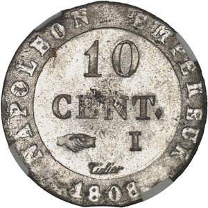 First Empire / Napoleon I (1804-1814). 10 centimes with crowned N 1808, I, Limoges.