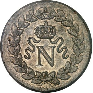 Premier Empire / Napoléon Ier (1804-1814). Un décime à l’N couronnée 1814, BB, Strasbourg.