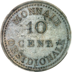 First Empire / Napoleon I (1804-1814). 10 centimes siège d'Anvers, 1st type (10 serré), prestige edge strike with diamonds in hollow 1814, Antwerp (arsenal workshop).