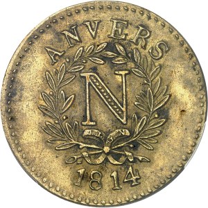 First Empire / Napoleon I (1804-1814). 5 centimes siège d'Anvers, J. L. G. N., in brass and mint 1814, Antwerp (arsenal workshop).