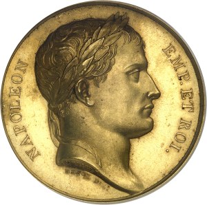 First Empire / Napoleon I (1804-1814). Gilt bronze medal, creation of the Kingdom of Westphalia, by Andrieu and Brenet, Frappe spéciale (SP) 1807, Paris.