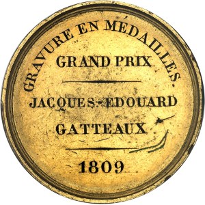 Premier Empire / Napoléon Ier (1804-1814). Médaille, Premier grand prix de Rome en gravure de médailles et pierres fines en 1809, par E. Gatteaux, Frappe spéciale (SP) 1809-1819, Paris.