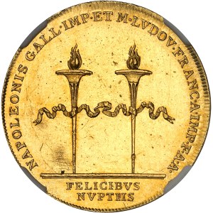 Premier Empire / Napoléon Ier (1804-1814). Jeton en Or, mariage de Napoléon Ier et de Marie-Louise par I. Harnisch et F. Zeichner 1810, Vienne.