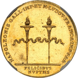 First Empire / Napoleon I (1804-1814). Gold token, marriage of Napoleon I and Marie-Louise by I. Harnisch and F. Zeichner 1810, Vienna.
