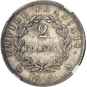 Cent-Jours / Napoléon Ier (mars-juillet 1815). 2 francs Cent-Jours 1815, A, Paris.