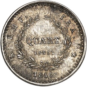 Napoléon II (1811-1832). Essai du quart de franc Napoléon II Empereur 1816, Bruxelles (Würden).