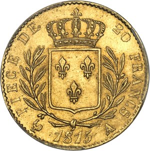 Louis XVIII (1814-1824). 20 francs dressed bust 1815, A, Paris.