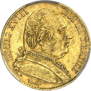 Louis XVIII (1814-1824). 20 francs buste habillé 1815, Q, Perpignan.